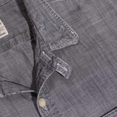 J. Crew Chambray Button Down Utility Work Shirt Black Men’s Medium Tab Collar