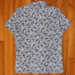 G/FORE Mapped Icon Camo Tech Jersey Golf Polo Shirt Mens M Fjord Blue $120