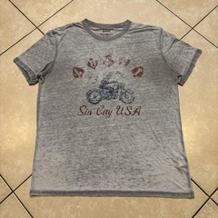 Lucky Brand Lucky #13 Sin City USA Shirt Mens L Gray Motorcycle Gambling Graphic