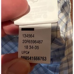 Van Heusen Flex Stretch Button Down Shirt 18 2XL Blue White Plaid Regular Fit