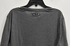 Under Armour Men Solid Gray Short Sleeve Scoop Neck Loose Fit Heatgear T-Shirt M