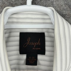 Jos A Bank Dress Shirt Mens 16 34/35 White Stripe Classic Fit Cotton Long Sleeve