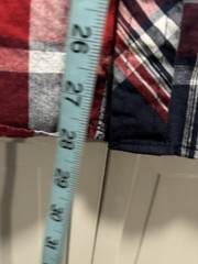 Eighty Eight Plaid Long Sleeve Button Down Size M Pockets Zipper Red/Blue