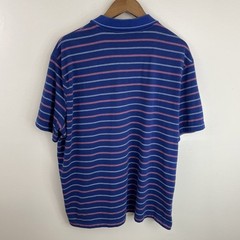 Saddlebred Polo Shirt Mens XLT Blue Striped Short Sleeve Cotton Blend Classic