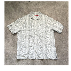SS24 Supreme Snake S/S shirt Sz Large white button up viscose top animal print