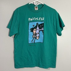 Vintage 2003 Priceless Horse Love Art Teal Short Sleeve T-Shirt Mens Medium