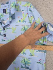 Construct Quick Dry Performance Cactus Print Golf Shirt XL Light Blue Polo