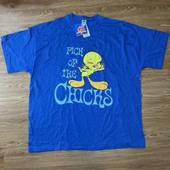 Vtg Y2K Tweety Bird Pick Of The Chicks Looney Tunes Men’s Shirt Blue Sz 3XL NWT