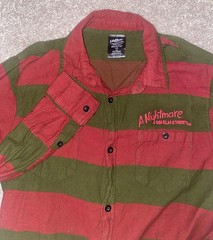 New Officially Licensed A Nightmare on Elm Street Freddy Krueger Flannel Shirt L