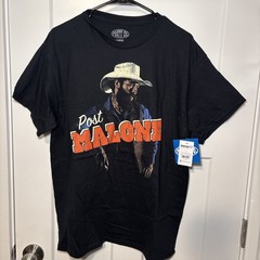 Posty Co Post Malone Men’s LARGE Country Music Black Graphic T Shirt NWT