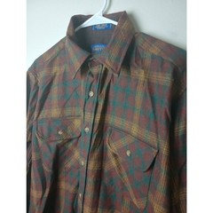 Pendleton Woolen Mills Plaid Burnside Double Breast Flannel Field Shirt Wool M