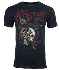AFFLICTION Men’s T-shirt BATTLE CRY Black Lava wash Motorcycle Biker S-4XL