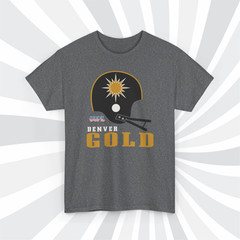 Denver Gold 1984 USFL Vintage Football Black Heather T-Shirt – Broncos