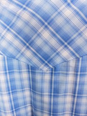 Wrangler Lt. Blue/White Plaid Button-Up Short Sleeve Western Style Shirt Size…