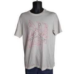 Nike Air Jordan Mens Medium White T-Shirt Red Big Graphic Jumpman Short Sleeve