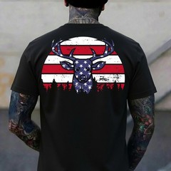 Patriotic Hunting American Flag Deer Hunting T-Shirt