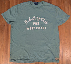 Polo Ralph Lauren Mint R.L. SURF CLUB 1967 WEST COAST Embroidered T Shirt L