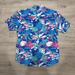 Chubbies The Nectar Friday Button Down Shirt Mens Large Blue Hawaiian Shirt