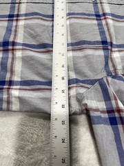 Old Navy Men Shirt Large Button Down Gray Blue Plaid Long Sleeves Casual Outdoor