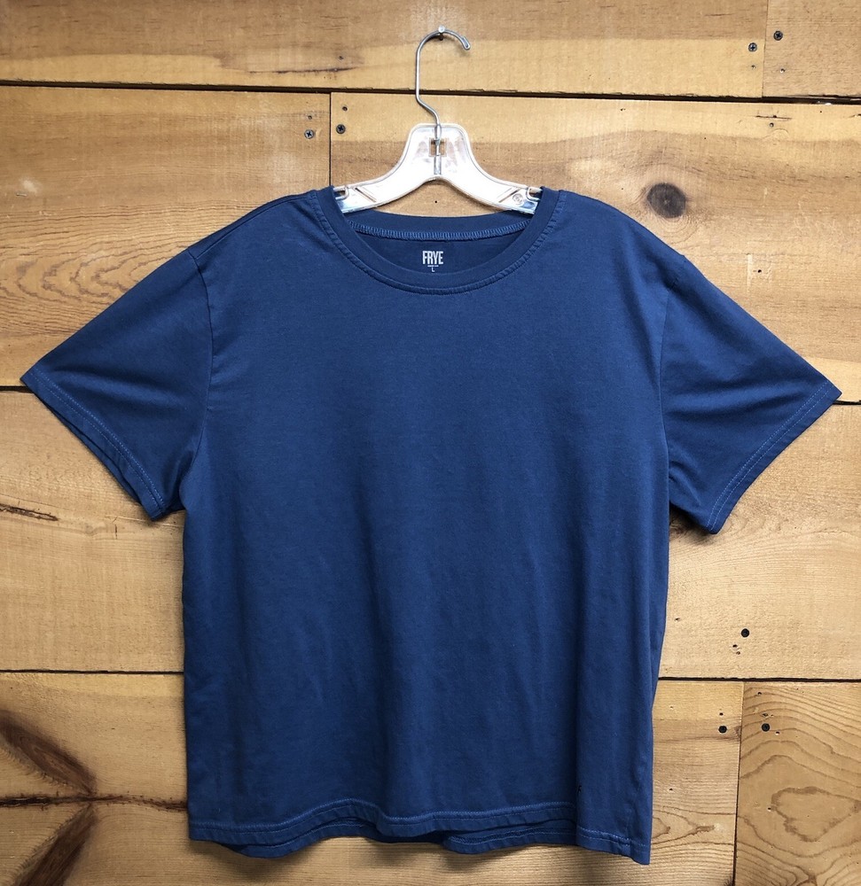 FRYE Regular Basic Casual Fit Short Sleeve T-Shirt Mens Size Large Steel Blue