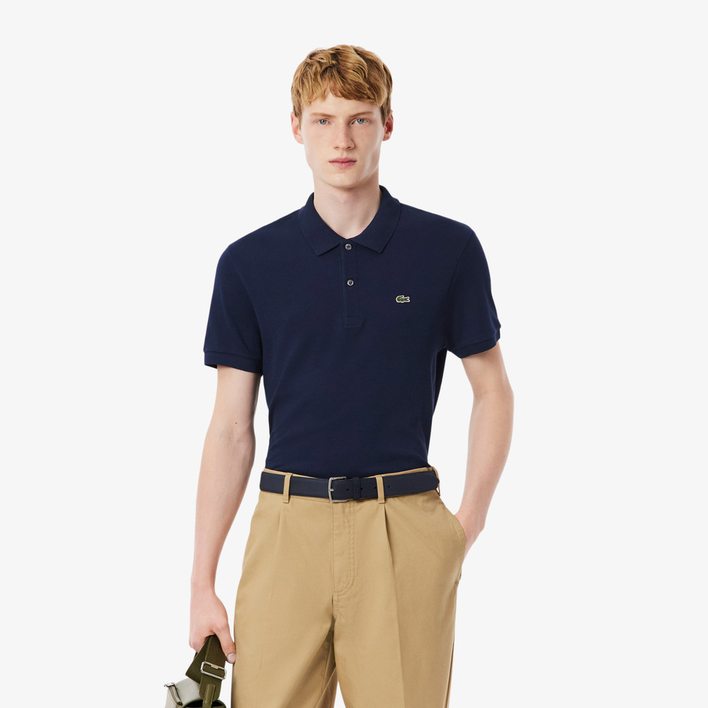 Lacoste Men’s Regular Fit Pima Cotton Soft Polo Shirt, Navy Blue, Size Options