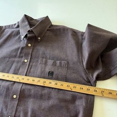 Cinch Western Solid Antique Brown Chest Pocket Button Down Shirt Mens LARGE