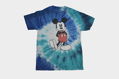 Disney Mickey Mouse Mens Mickey Mouse Blue Spiral Tie Dye Shirt New Small