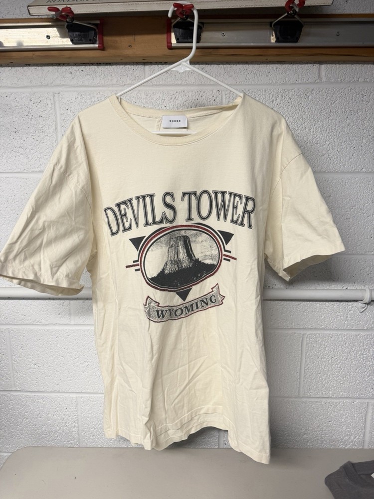 RHUDE DEVIL TOWER TEE SZ MEDIUM