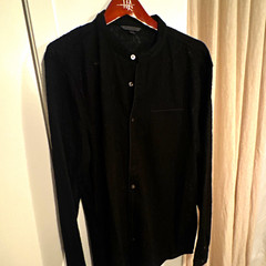 John Varvatos Men’s XL Black Wool Blend Long Sleeve Collared Button-Up