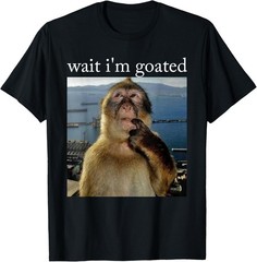 Wait I’m Goated Funny Thinking Monkey Meme Brainrot Gifts T-Shirt unisex T-Shirt