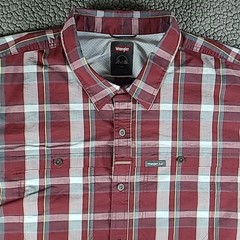 Wrangler ATG Shirt Mens 3XLT Red plaid Outdoor Nylon Button Chest Pocket L/S