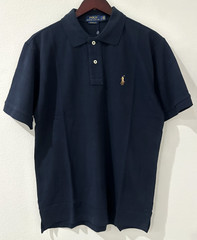Ralph Lauren Custom Slim Fit Polo Navy L Mesh Signature Pony New
