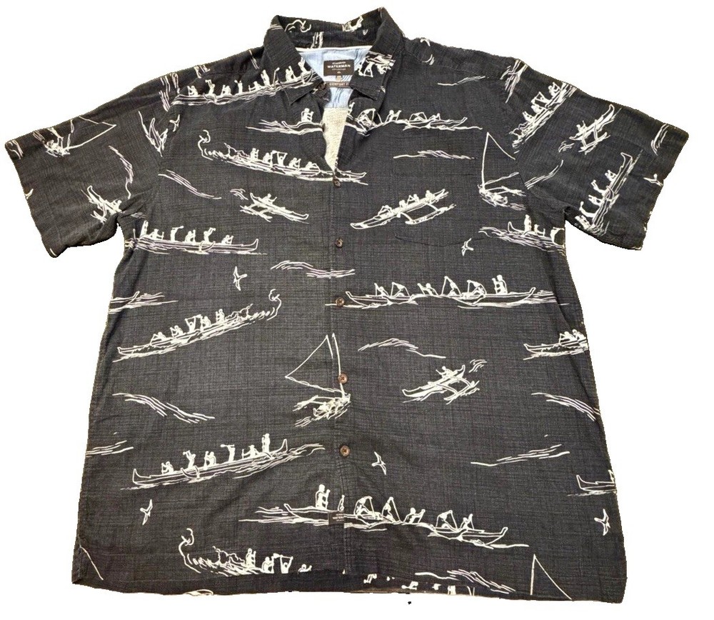 Quiksilver Waterman Collection Button Down Men’s XXL Comfort Fit Caribbean