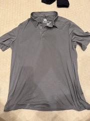 NWT REI Sahara Short Sleeve Polo. Heather Gray. Mens Size Large.