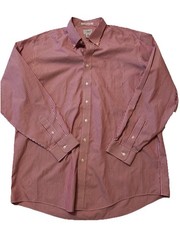 L.L. Bean Wrinkle Resistant Button Down Shirt Men’s XL Tall XLT Red Pinstripe