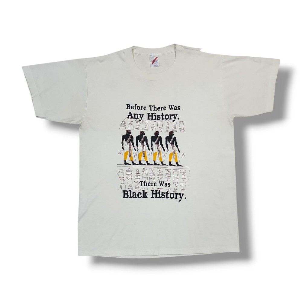 Vintage Black History “Before There Was Any History” T-Shirt Size L USA 90’s