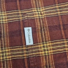 Columbia XCO Medium Red Plaid Button Down Long Sleeve Cotton Soft Mens Shirt
