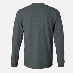 Gildan Ultra Cotton Long Sleeve T-Shirt Style G2400, Dark Heather (1 Pack)- 2XL
