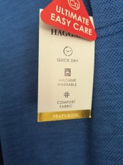 NWT Haggar Quick Dry Stretch Technology Blueberry Mens Polo XL