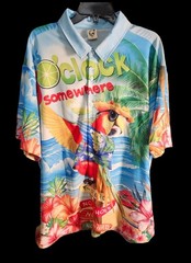 Hardaddy Its 5 O’clock Somewhere Parrot Beach Hawaiian Mens Shirt 3XL (10170)