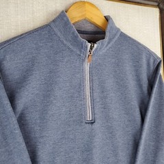JOHNNIE-O Size Small Mens Blue 1/4 Zip Soft Cotton/Lyocell Pullover Sweatshirt