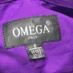 Omega Italy Dress Shirt Mens Size S/14-14.5/32-33 Purple Long Sleeve Classics
