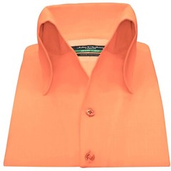 Orange High Open Button Down Collar Buttonless Men’s Formal Summer Party Shirt