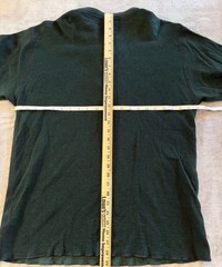 LL Bean Henley Shirt Mens Large Green Wool Blend Long Sleeve Layer