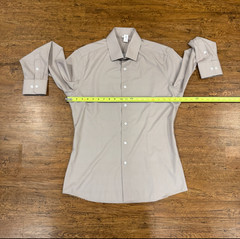 State & Liberty Beige Check Performance Long Sleeve Button Up Dress Shirt Men L