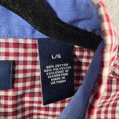 Chaps Easy Care Men’s Large Button Down Long Sleeve Red Plaid Shirt