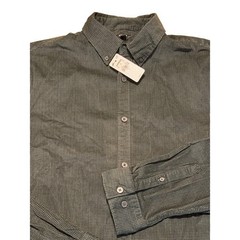 Express Mens Micro Houndstooth Button Down Shirt Dark Green Stretch Large NEW