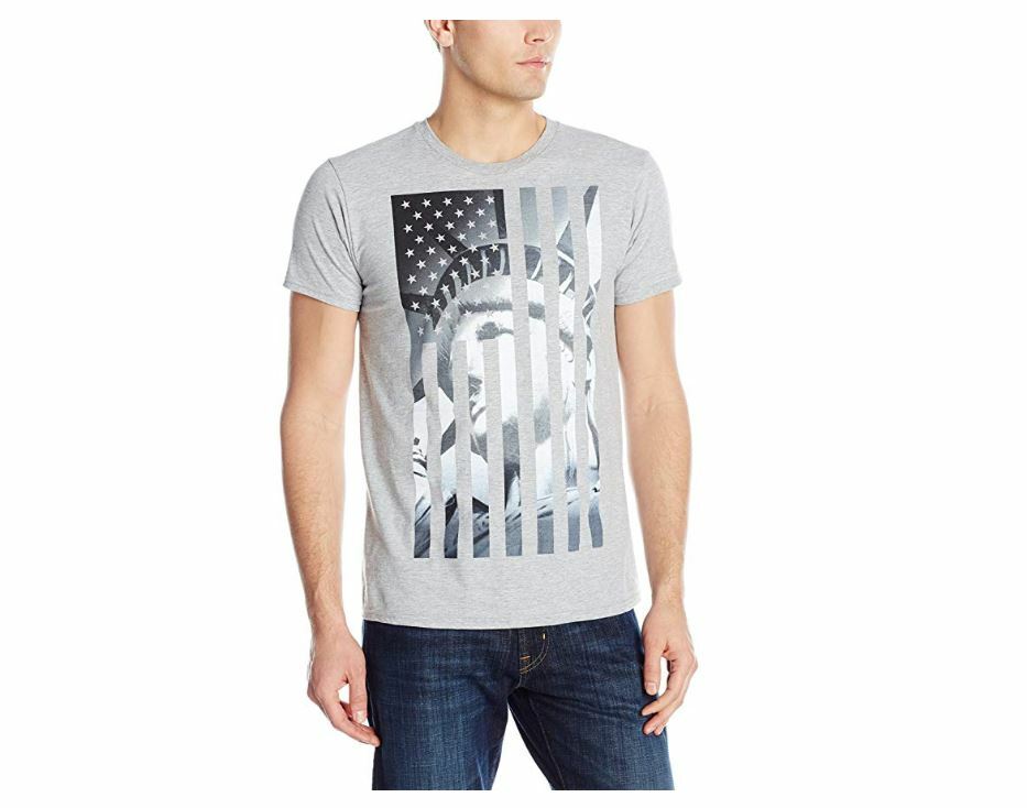 Men’s Liberty Flag Graphic T-shirt Americana Collection Liberty Flag Gray Large