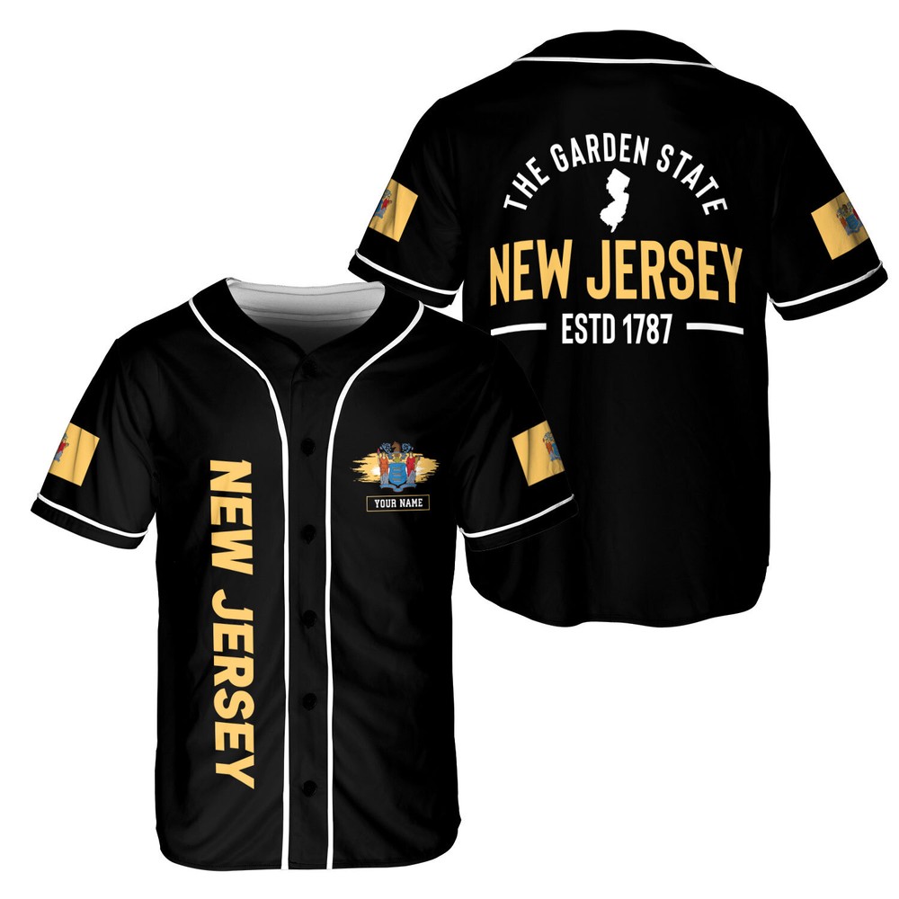 Personalized Name New Jersey Baseball Jersey Shirts NJ New Jersey State Shirts f