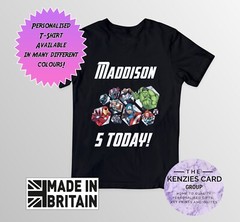 MARVEL SUPERHEROES AVENGERS PERSONALISED T-SHIRT ADULT AND KIDS ANY NAME